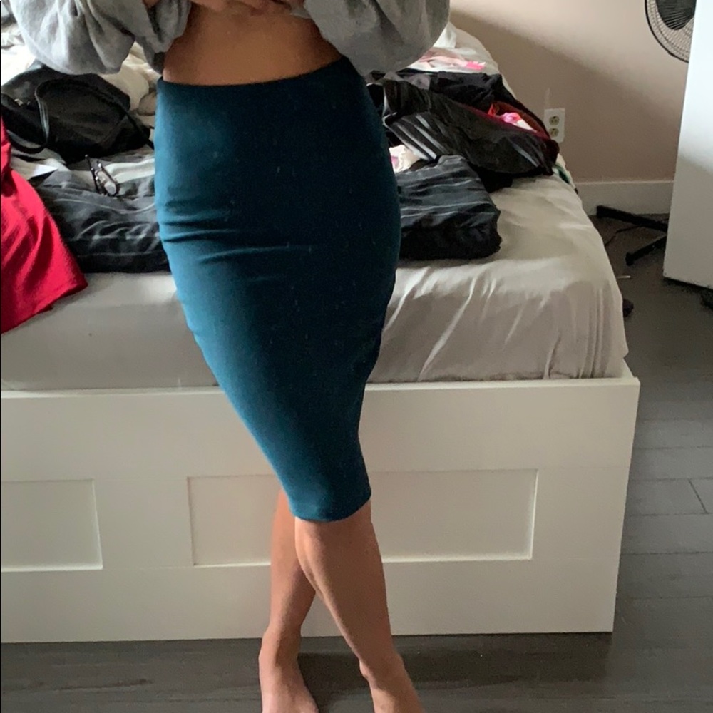 Teal Pencil skirt